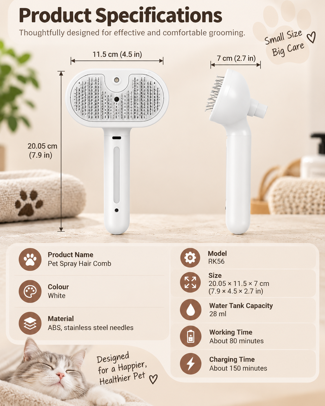 PawMist Grooming Brush