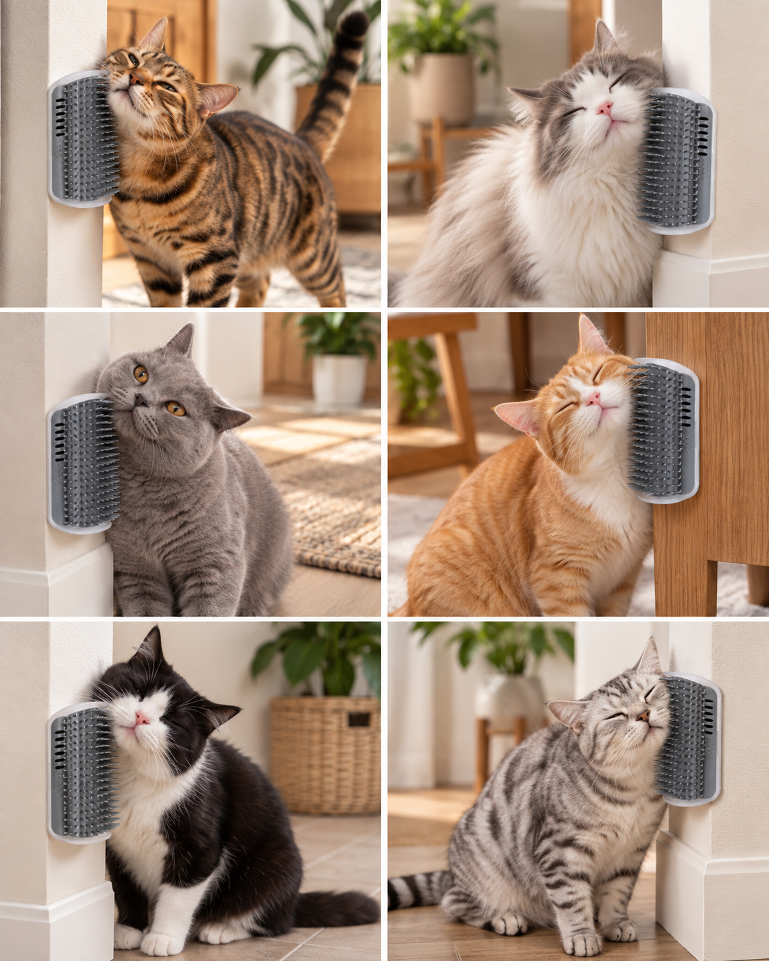PurrEase Wall-Mounted Self-Grooming Cat Brush