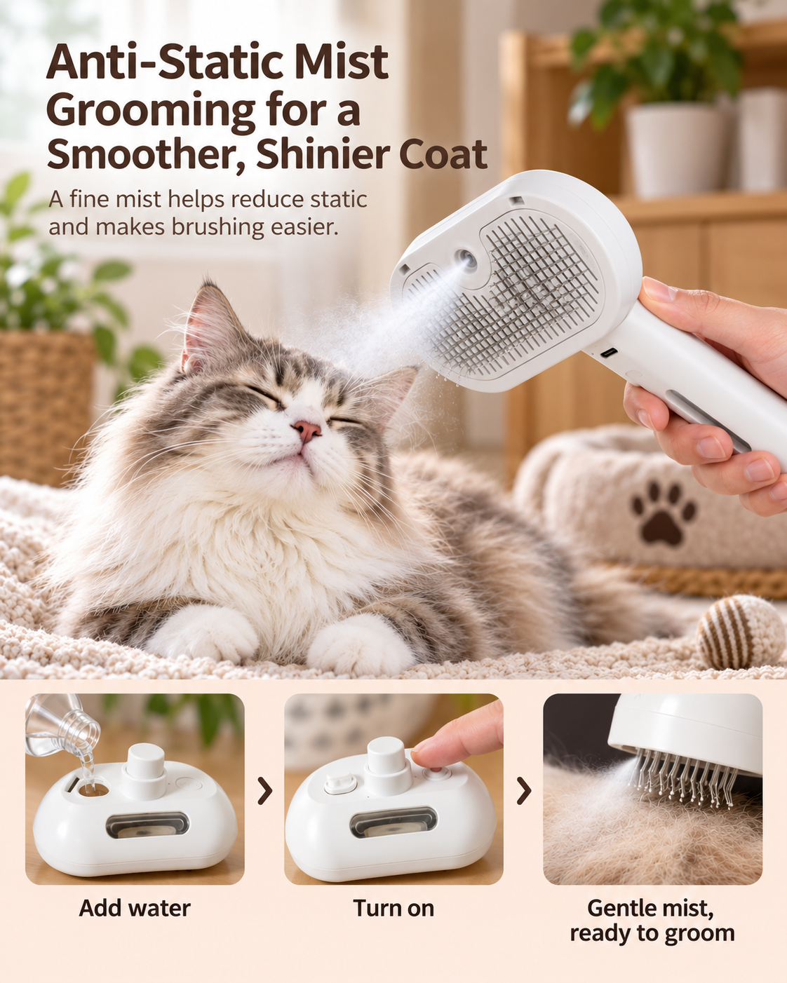 PawMist Grooming Brush