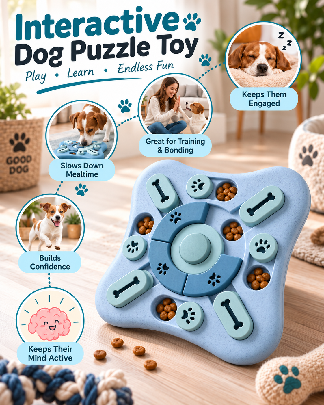 PawQuest Interactive Level 2 Slow Feeder Puzzle