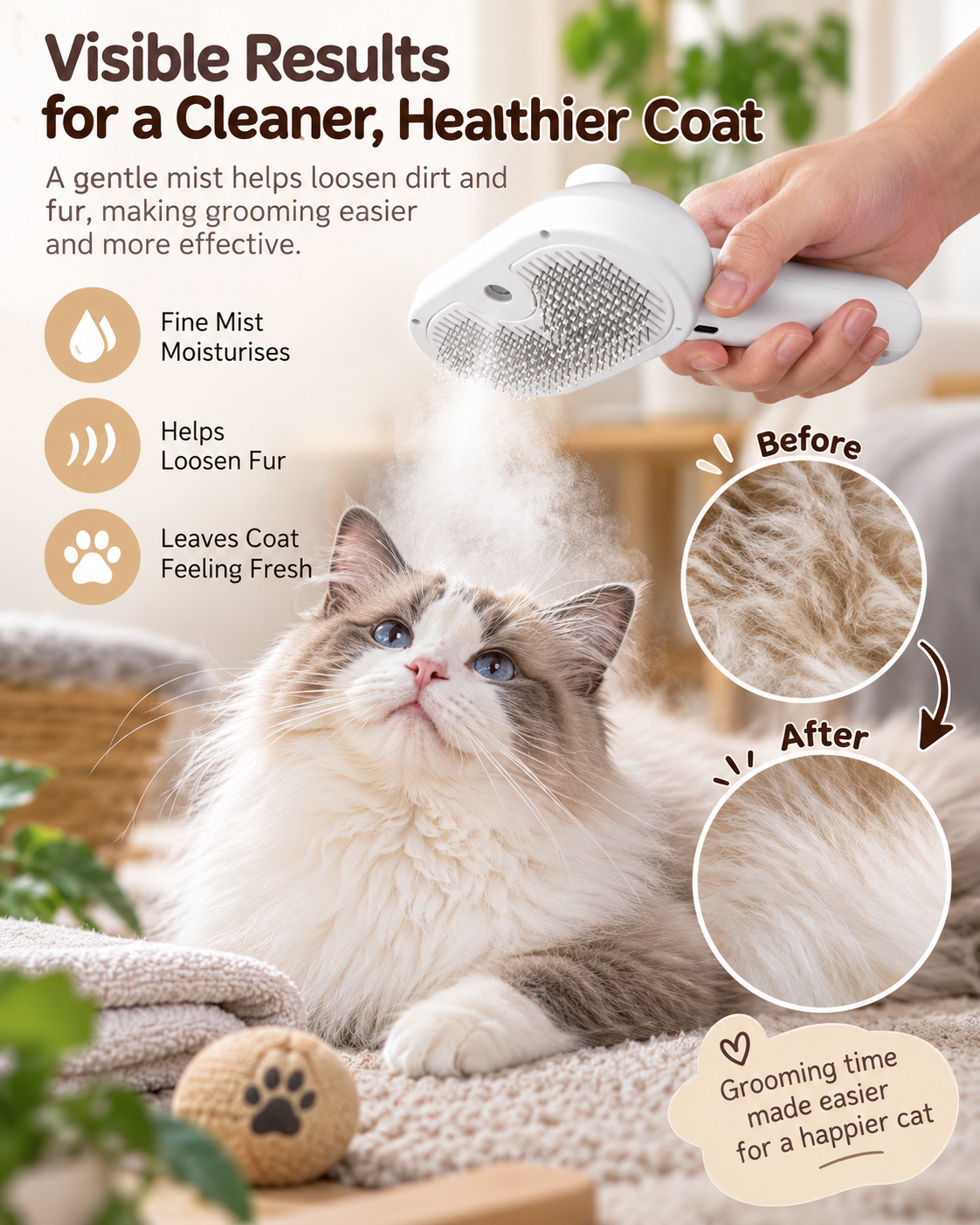 PawMist Grooming Brush