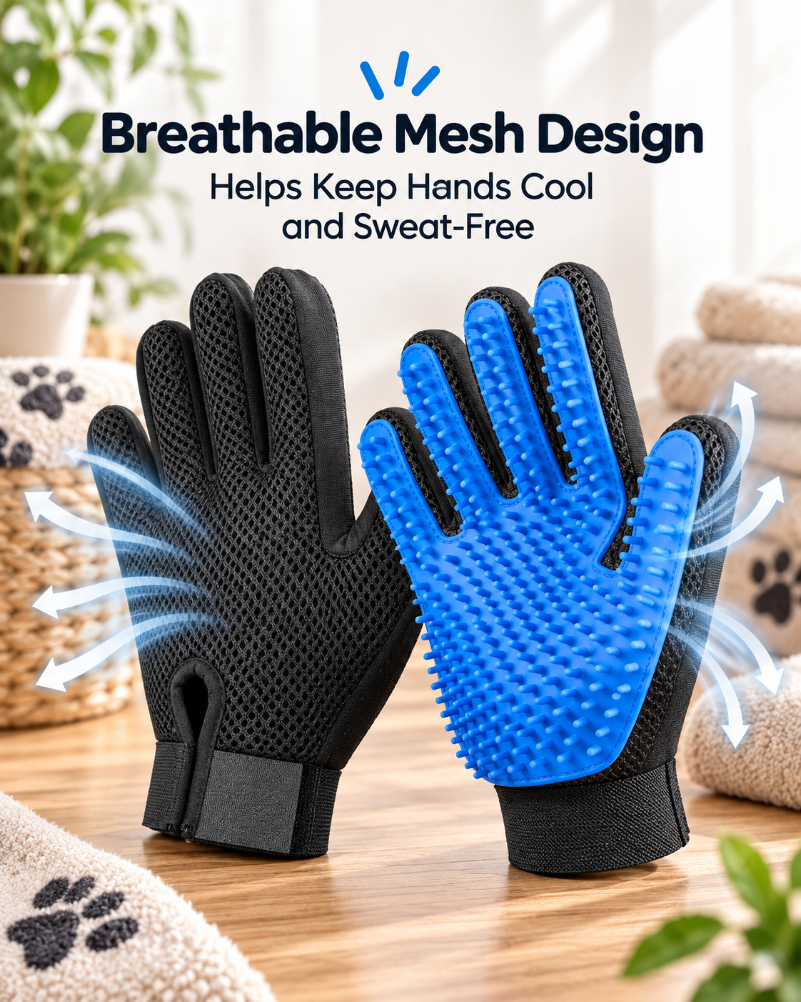 PawEase 5-Finger Grooming Gloves