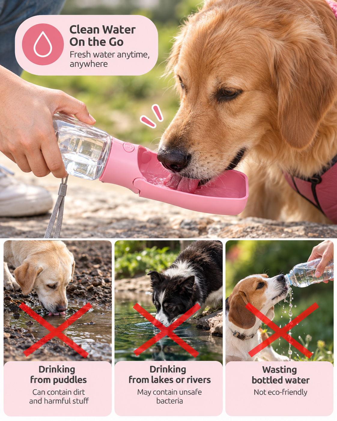 TrailSip Foldable Pet Water Bottle
