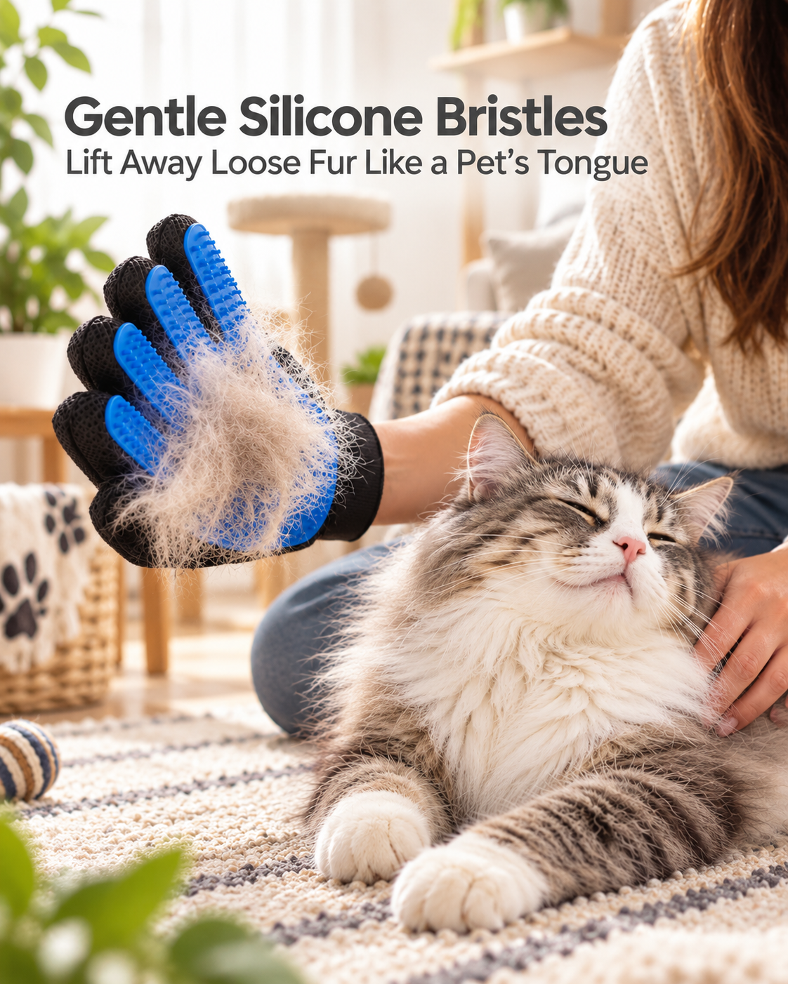 PawEase 5-Finger Grooming Gloves