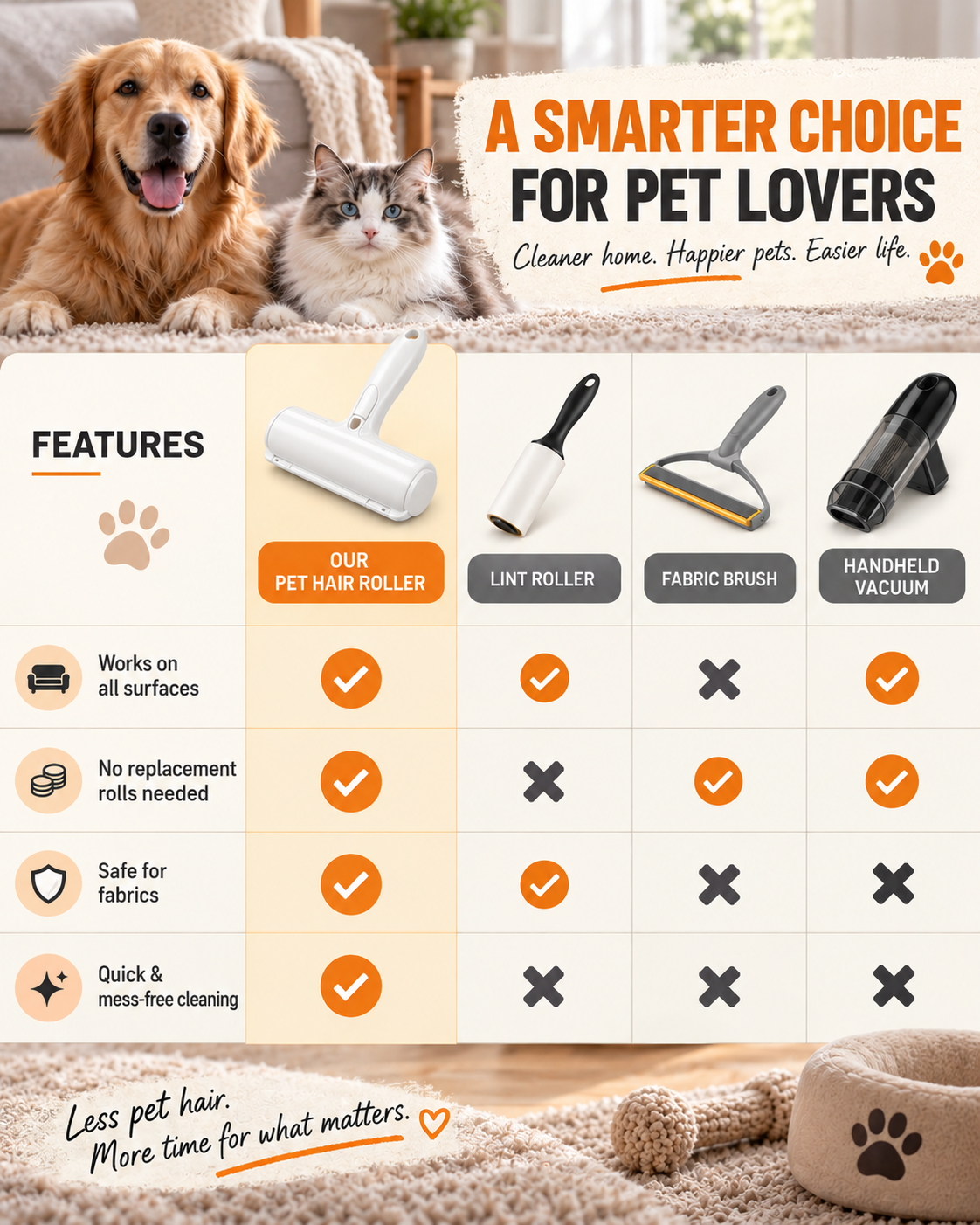FurAway Easy-Clean Pet Hair Roller