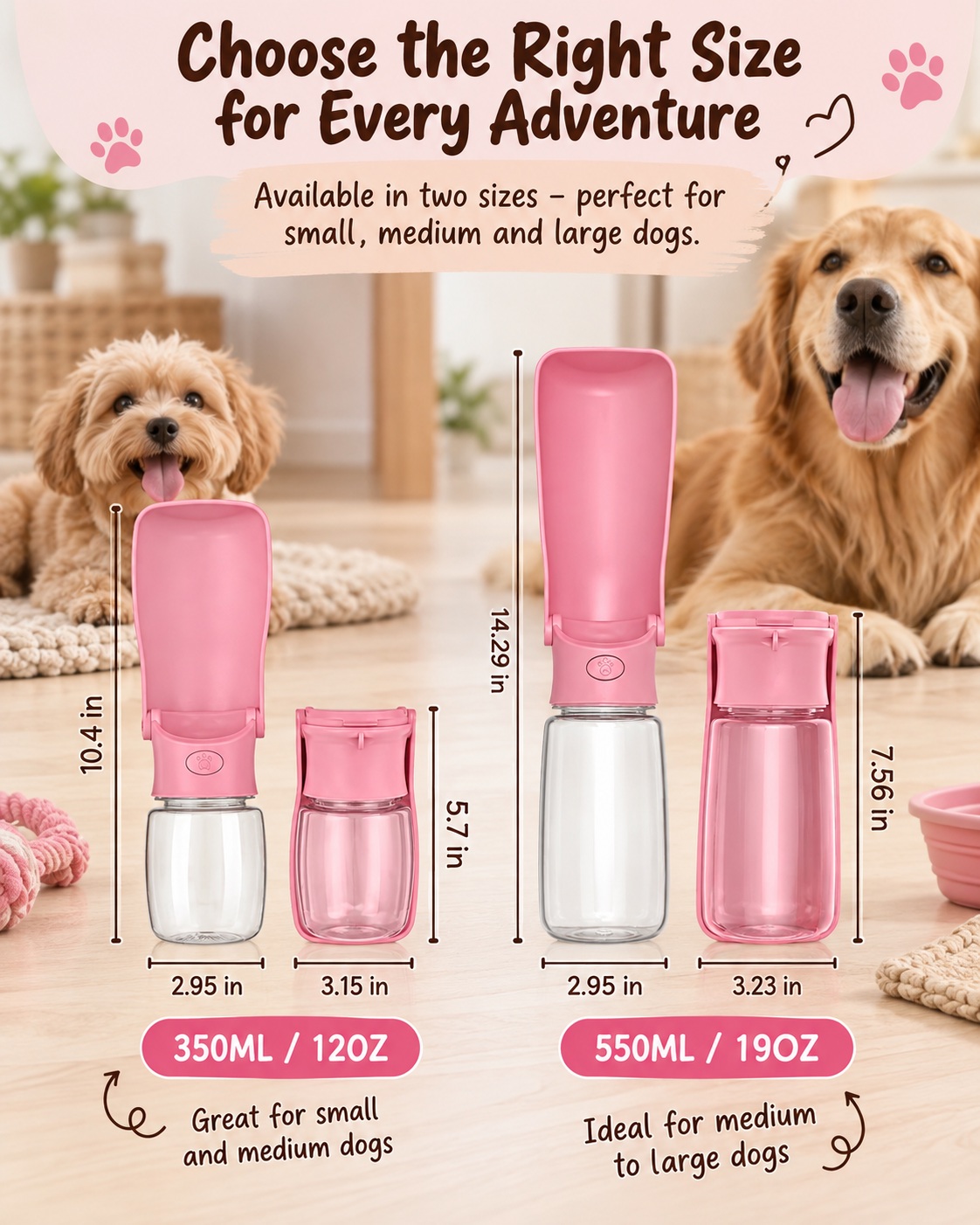 TrailSip Foldable Pet Water Bottle